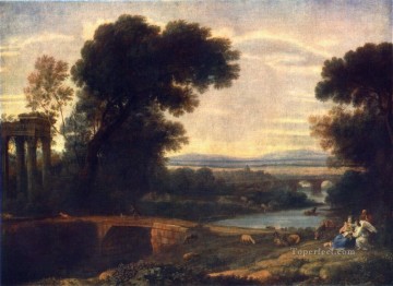 catharina hooft with her nurse Painting - Landscape with Shepherds2 Claude Lorrain
